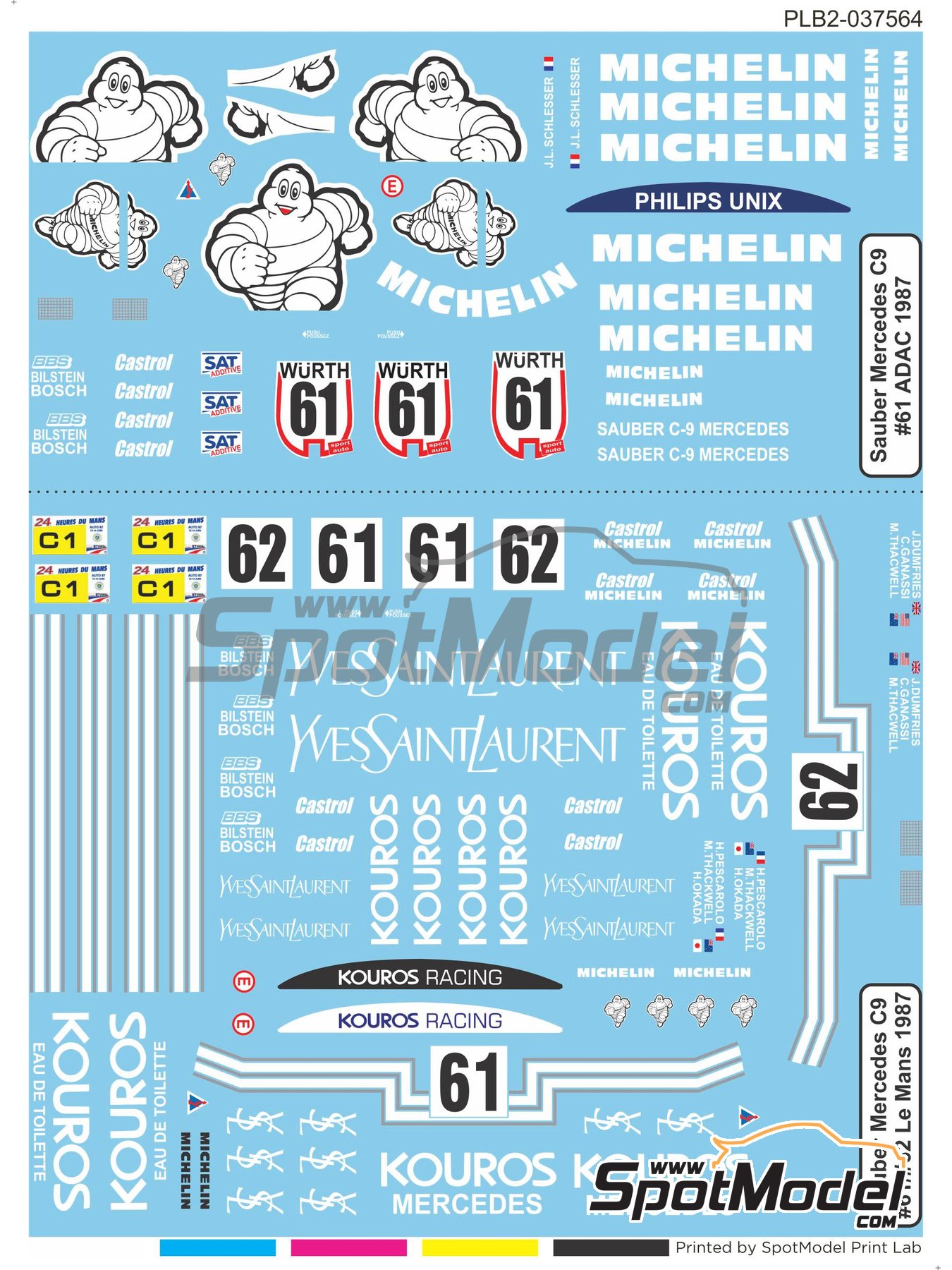 Print Lab Decals PLB2037564 Marking / livery 1/27 scale Sauber